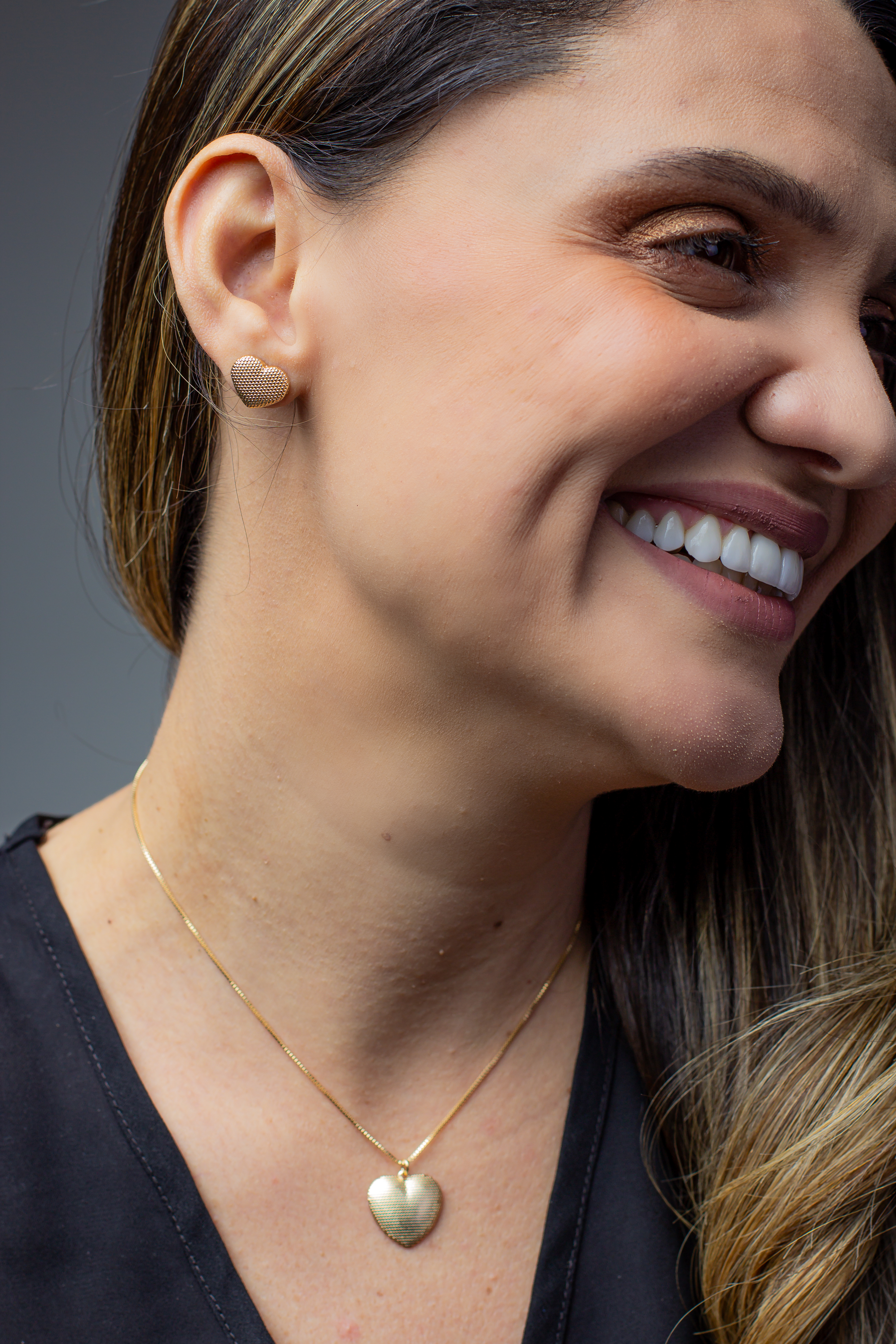 Conjunto coração craquelado